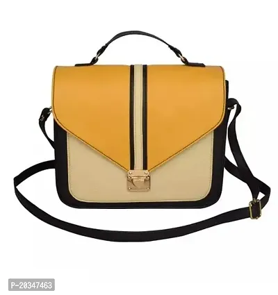Trendy Beige PU Solid Handbag For Women