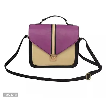 Trendy  PUrple PU Solid Handbag For Women
