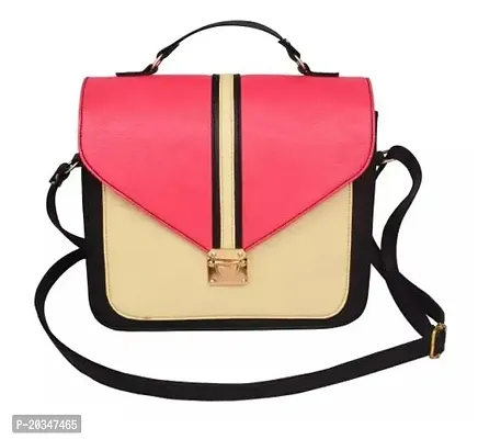 Trendy Pink PU Solid Handbag For Women