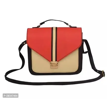 Trendy Red PU Solid Handbag For Women