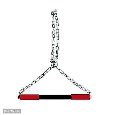 Classic Chin Up Bar, Steel Chin Up, Sangal Rod With Chain Hanging Rod Chinup Bar, Height Increaser And Pull Exercise With Heavy Chain Rod And Foam Grip