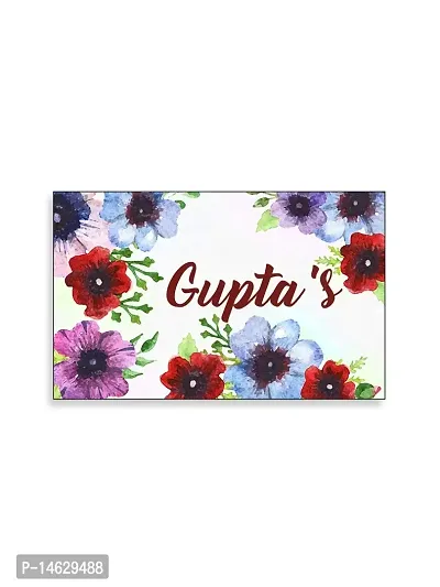 999Store Printed Flowers for Home Name Plate (MDF_12 X7.5 Inches_Multi)-thumb2