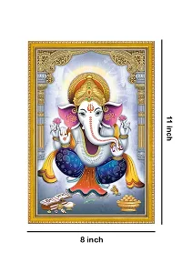 999STORE Blessing Lord Ganesha Photo Painting With Photo Frame For Mandir/Temple Ganesha Photo Frames (MDF  Fiber_12X8 Inches) God0184-thumb3