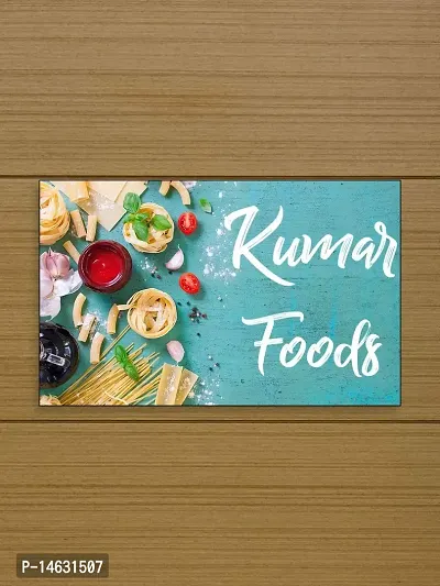 999Store Printed Food for Restaturant Name Plate (MDF_12 X7.5 Inches_Multi)