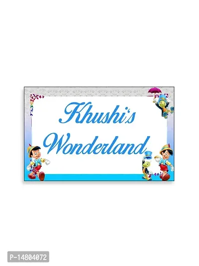 999Store Printed Cartoon Kids for Children Room Name Plate (MDF_12 X7.5 Inches_Multi)
