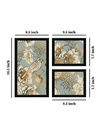 999STORE bird and butterflies Water Color wall Art Paintings for living room Bedroom, Office, Hotel, Dining room D?cor wall painting Set of 3Frames wall painting BMDF3Frames11-thumb3