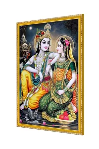 999STORE Lord Radha Krishna Photo Painting With Photo Frame For Mandir/Temple Radha Krishna Photo Frames For Wall (MDF  Fiber_12X8 Inches) God0190-thumb2