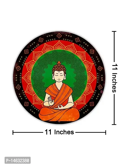 999STORE Blessing Buddha Round Shape Wall Painting (MDF_11X11 Inch_Multi) RPainting027-thumb5