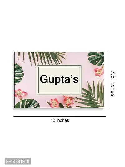 999Store Printed Green Leaves for Home Name Plate (MDF_12 X7.5 Inches_Multi)-thumb4