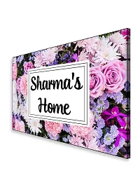 999Store Printed Violet Flowers for Home Name Plate (MDF_12 X7.5 Inches_Multi)-thumb2