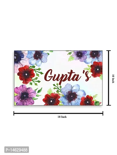 999Store Printed Flowers for Home Name Plate (MDF_12 X7.5 Inches_Multi)-thumb4