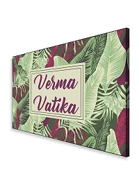 999Store Printed Green Leaves for Home Name Plate (MDF_12 X7.5 Inches_Multi)-thumb2