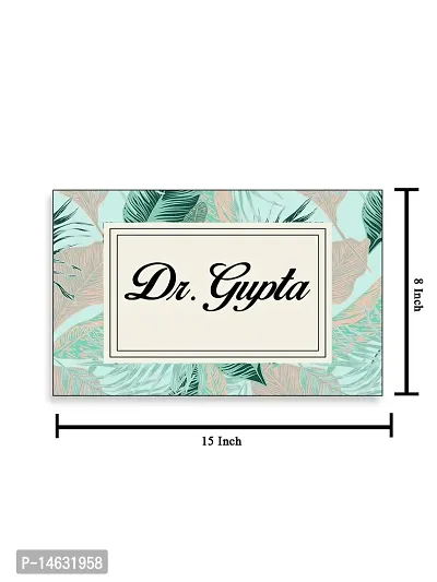 999Store Printed Green Leaves for Home Name Plate (MDF_12 X7.5 Inches_Multi)-thumb4