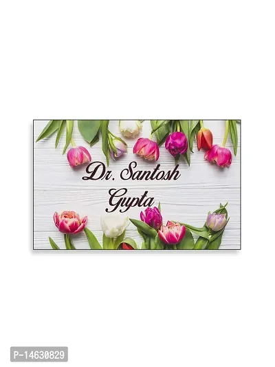 999Store Printed Flowers for Hotel and Home Name Plate (MDF_12 X7.5 Inches_Multi)-thumb0