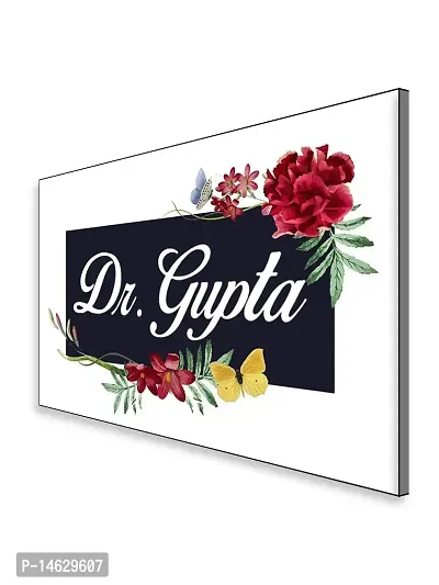 999Store Printed Flowers for Home Name Plate (MDF_12 X7.5 Inches_Multi)-thumb3