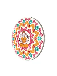 999STORE Meditation With Blessing Buddha Multi Color Round Shape Wall Painting (MDF_11X11 Inch_Multi) RPainting039-thumb2