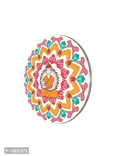 999STORE Meditation With Blessing Buddha Multi Color Round Shape Wall Painting (MDF_11X11 Inch_Multi) RPainting039-thumb3