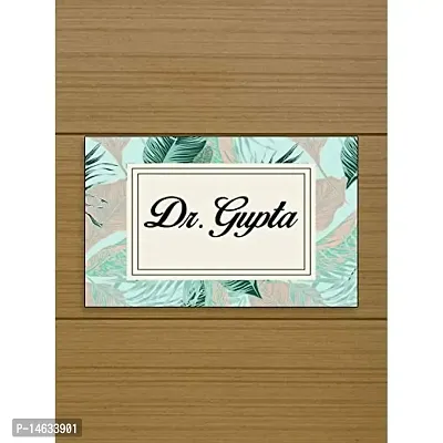 999Store Printed Green Leaves for Home Name Plate (MDF_12 X7.5 Inches_Multi)-thumb0