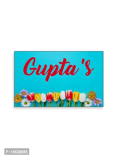 999Store Printed Flowers for Home Name Plate (MDF_12 X7.5 Inches_Multi)-thumb2