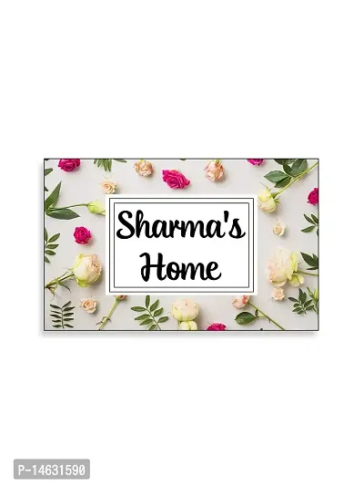 999Store Printed Roses for Home Name Plate (MDF_12 X7.5 Inches_Multi)
