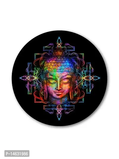999STORE Buddha Face Multi Color Round Shape Wall Painting (MDF_11X11 Inch_Multi) RPainting012-thumb2