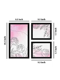 999STORE Carnation Flower leveas wall Art Paintings water color painting for living room Bedroom, Office, Hotel, Dining room D?cor wall painting Set of 3 wall Art painting BMDF3Frames44-thumb3