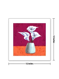 999STORE White Flowers Poster (Canvas_35X35 cms_Red PosterLPSZ1034)-thumb2