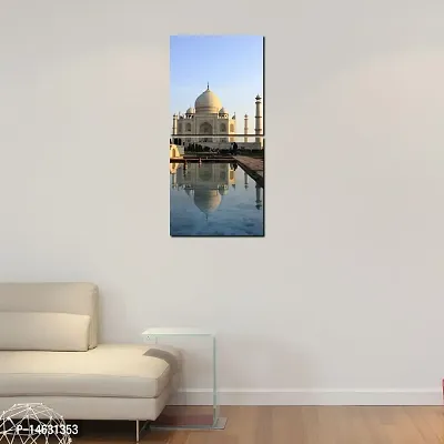 999STORE Multiple Frames Taj Mahal Art Panels Like Painting - 2 Frames (90 X40 Cms)