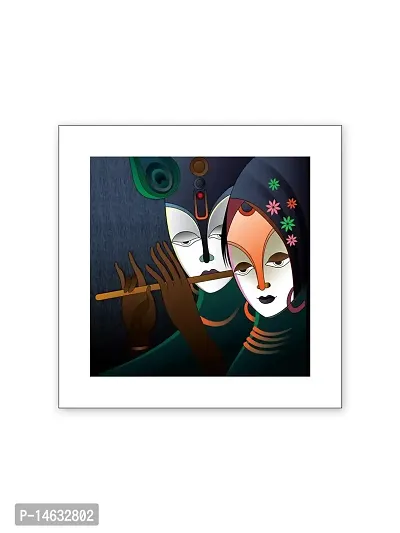 999STORE Radha Krishna Poster (Canvas_35X35 cms_Black PosterLPSZ1002)-thumb0