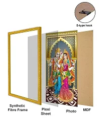 999STORE Sherawali Mata Photo Painting With Photo Frame For Mandir / Temple Sherawali Mata Photo Frame For Wall (MDF  Fiber_12X8 Inches) God0109-thumb4