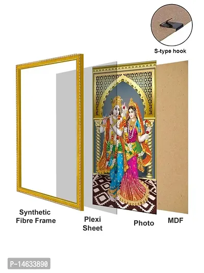 999STORE Sherawali Mata Photo Painting With Photo Frame For Mandir / Temple Sherawali Mata Photo Frame For Wall (MDF  Fiber_12X8 Inches) God0109-thumb5