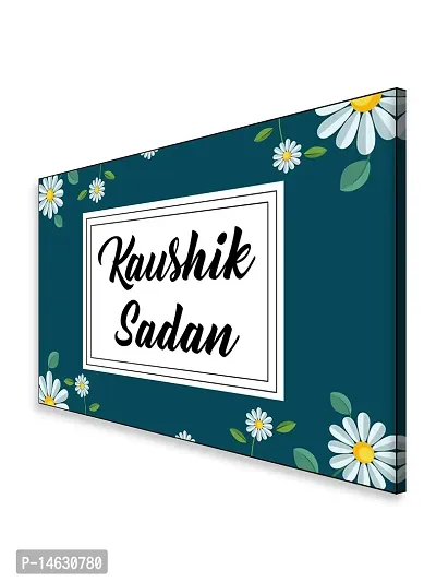 999Store Printed White Flower for Home Name Plate (MDF_12 X7.5 Inches_Multi)-thumb3