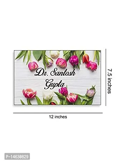 999Store Printed Flowers for Hotel and Home Name Plate (MDF_12 X7.5 Inches_Multi)-thumb5