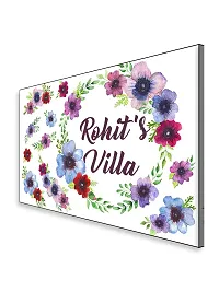 999Store Printed Flowers and Leaves for Home Name Plate (MDF_12 X7.5 Inches_Multi)-thumb2