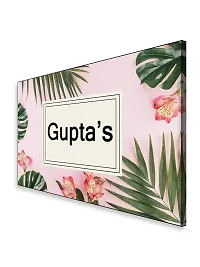 999Store Printed Green Leaves for Home Name Plate (MDF_12 X7.5 Inches_Multi)-thumb2