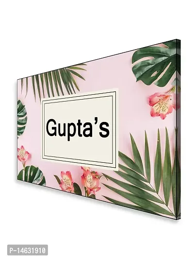 999Store Printed Green Leaves for Home Name Plate (MDF_12 X7.5 Inches_Multi)-thumb3