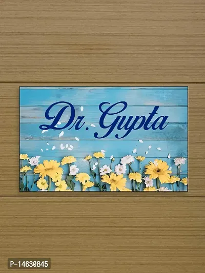 999Store Printed Wooden And Flowers For Home Name Plate (Mdf_12 X7.5 Inches_Multi)-thumb2