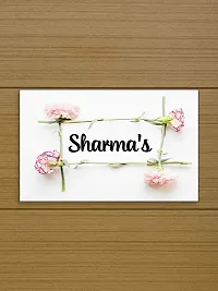 999Store Printed Pink Flowers for Home Name Plate (MDF_12 X7.5 Inches_Multi)-thumb1