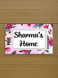 999Store Printed Pink Flowers For Home Name Plate (Mdf_12 X7.5 Inches_Multi)-thumb1