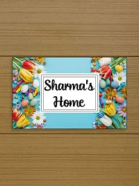 999Store Printed Floral For House Name Plate (Mdf_12 X7.5 Inches_Multi)-thumb1