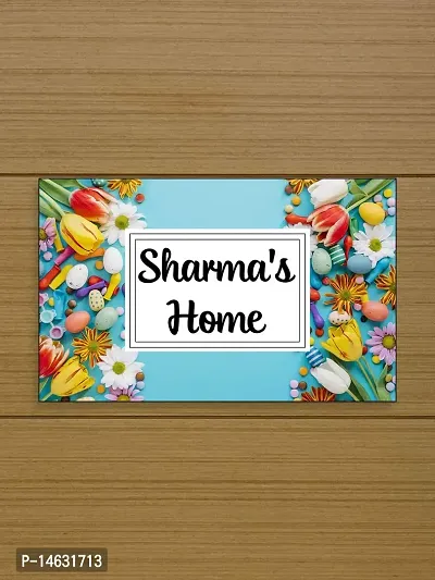 999Store Printed Floral For House Name Plate (Mdf_12 X7.5 Inches_Multi)-thumb2