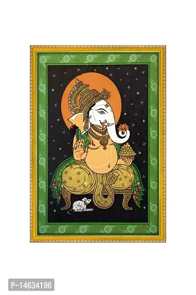 999STORE Lord Ganesha Photo Painting With Photo Frame For Mandir/Temple Lord Ganesha Photo Frames For Wall (MDF  Fiber_12X8 Inches) God0185-thumb2