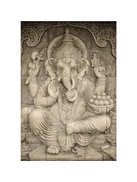 999Store 3D Print Latest Door Living room Bed Room Home Hall wall stickers Sheet roll 3d ganesha wallpapers for walls White Stones and Lord Ganesha Mural wallpaper for bedroom full wall ( Vinyl Self Adhesive 24X36 Inches ) NonW230963-thumb1