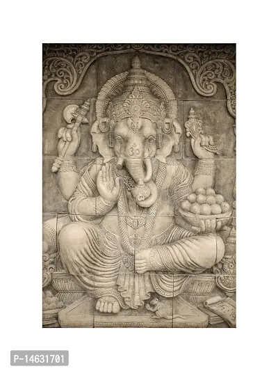 999Store 3D Print Latest Door Living room Bed Room Home Hall wall stickers Sheet roll 3d ganesha wallpapers for walls White Stones and Lord Ganesha Mural wallpaper for bedroom full wall ( Vinyl Self Adhesive 24X36 Inches ) NonW230963-thumb2