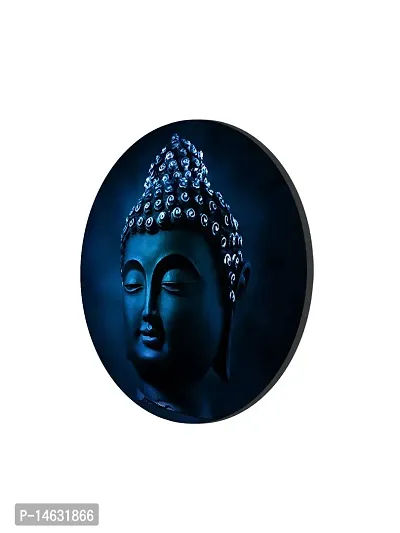 999STORE buddha Face Navy Color Round Shape Wall Painting (MDF_11X11 Inch_Multi) RPainting003-thumb3