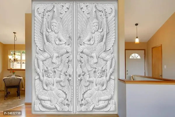 999STORE 3D Print Latest Door Living Room Bed Room Home Hall Wall Stickers Sheet roll Mural Wallpaper 3D Multiple Statues Mural Wallpaper for Walls (Vinyl Self Adhesive 24X36 Inches) NonW2301003