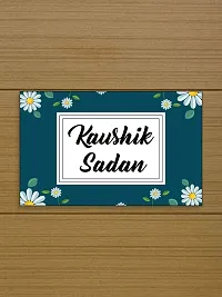 999Store Printed White Flower for Home Name Plate (MDF_12 X7.5 Inches_Multi)-thumb1