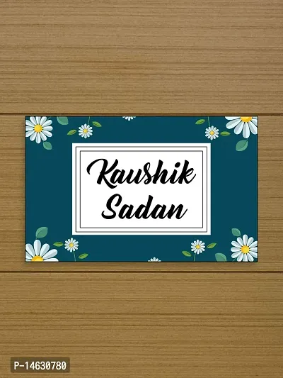 999Store Printed White Flower for Home Name Plate (MDF_12 X7.5 Inches_Multi)-thumb2