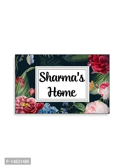 999Store Printed Flowers for Home Name Plate (MDF_12 X7.5 Inches_Multi)