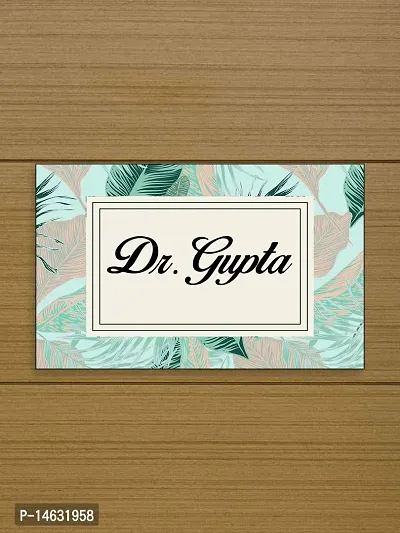 999Store Printed Green Leaves for Home Name Plate (MDF_12 X7.5 Inches_Multi)